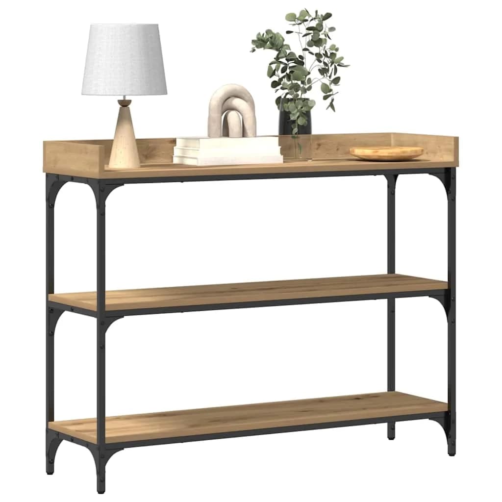 Konzolna miza artisan hrast 100 x 30 x 80 cm - slika 3