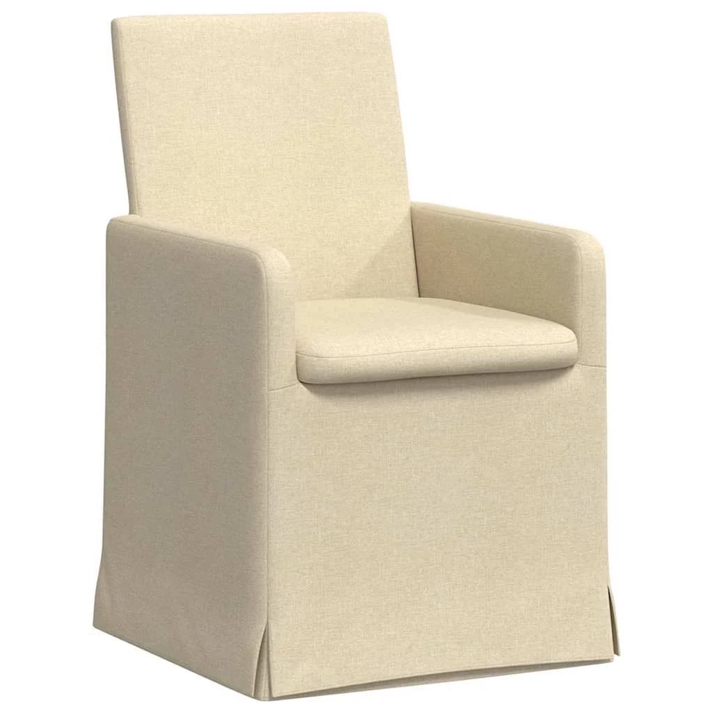 Jedilni stoli 2 kos blago krema 57 x 67 x 95 cm - slika 2
