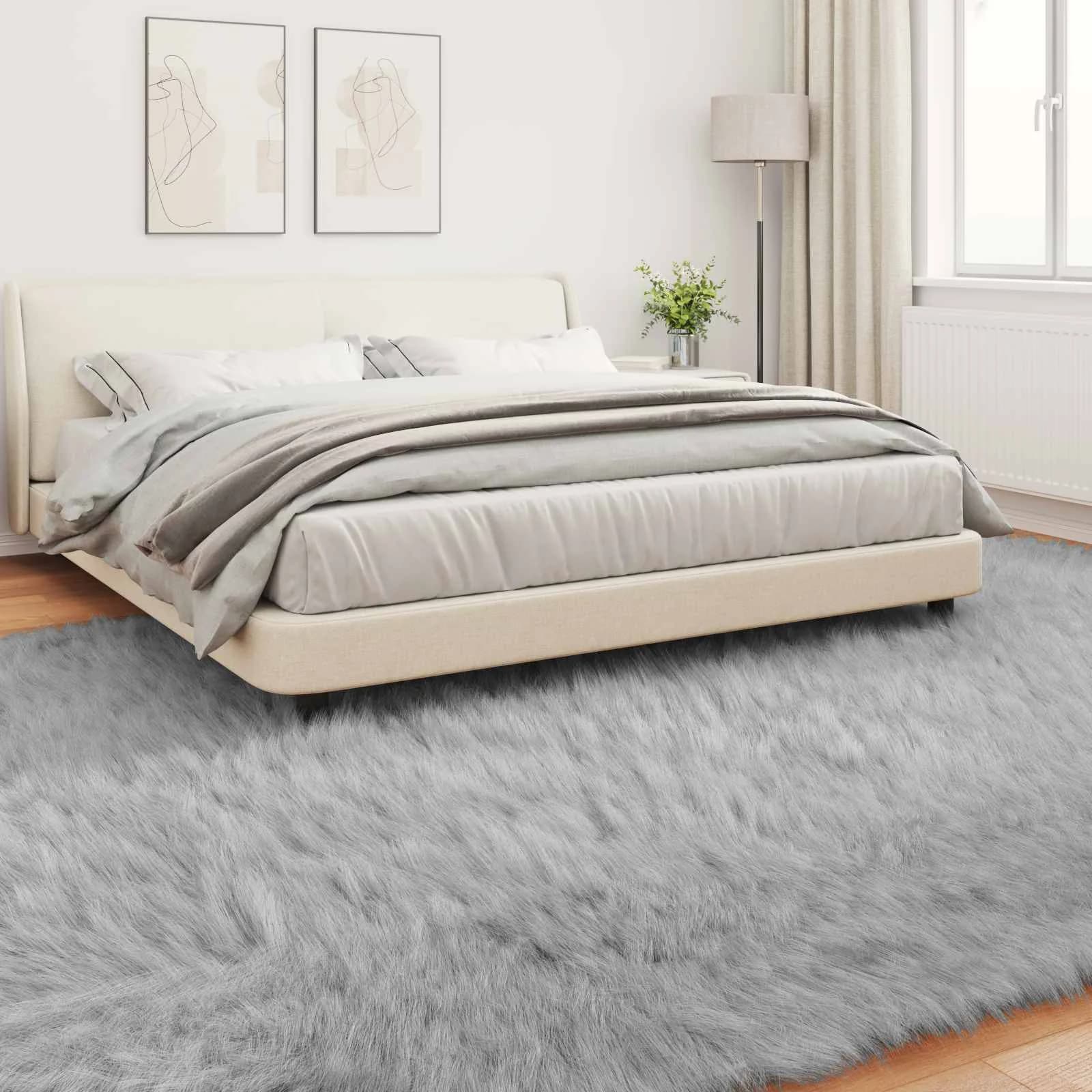 Preproga iz umetnega ovčjega krzna TAFALLA Siva 240 x 340 cm - slika 4