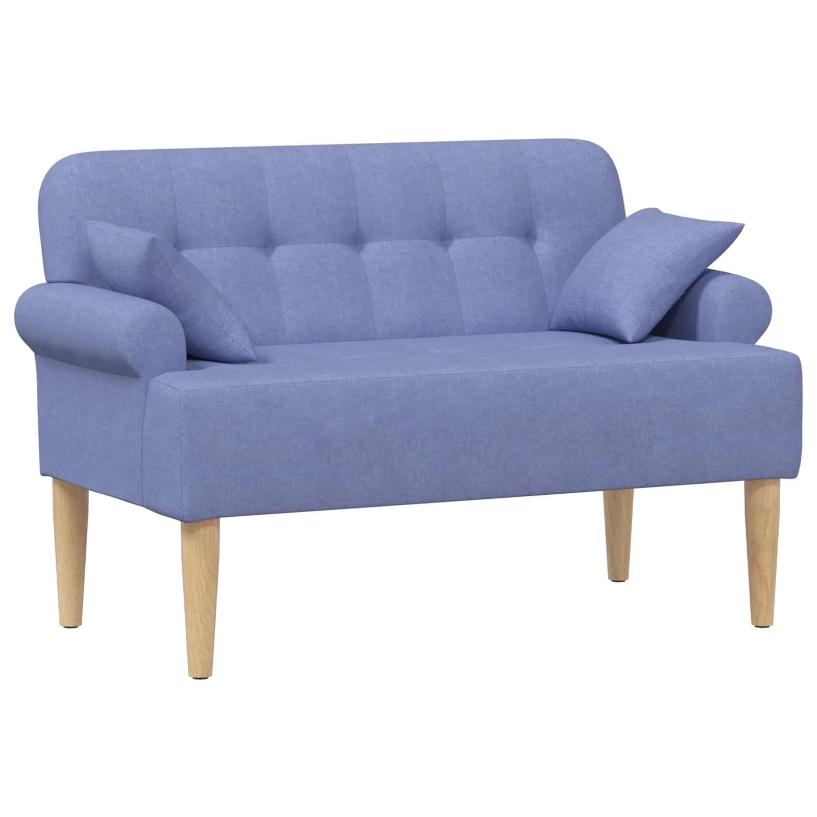 Dvojnica s gumbi Jeans modra 120 x 65 x 79 cm Blago - slika 2