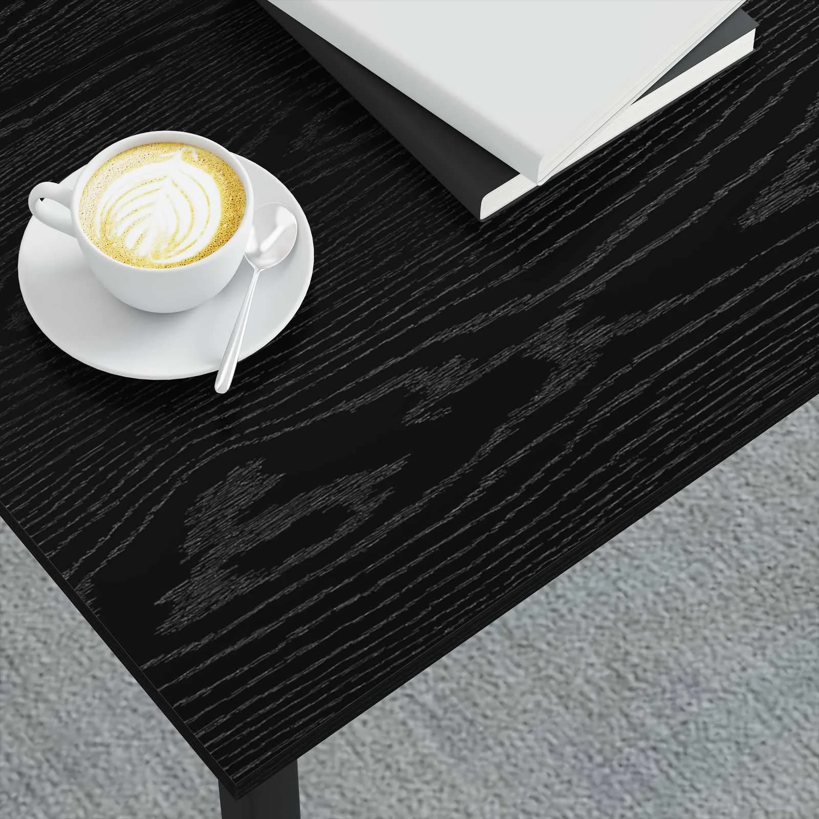 Klubska miza Črna Orehovina 80 x 80 x 45 cm Inženirski les - slika 4