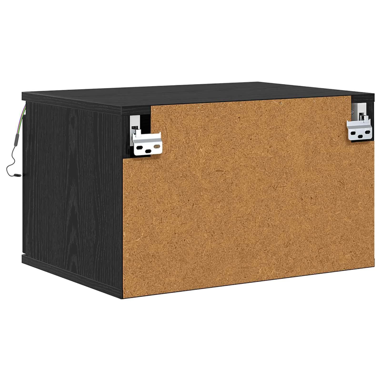 Stenska nočna omarica 2 kos Črna Orehovina 50 x 36 x 30 cm - slika 11