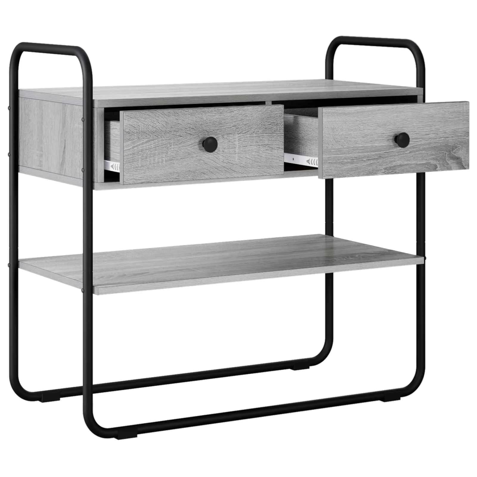 Konzolna miza Siva Sonoma 100 x 40 x 75 cm Inženirski les - slika 4