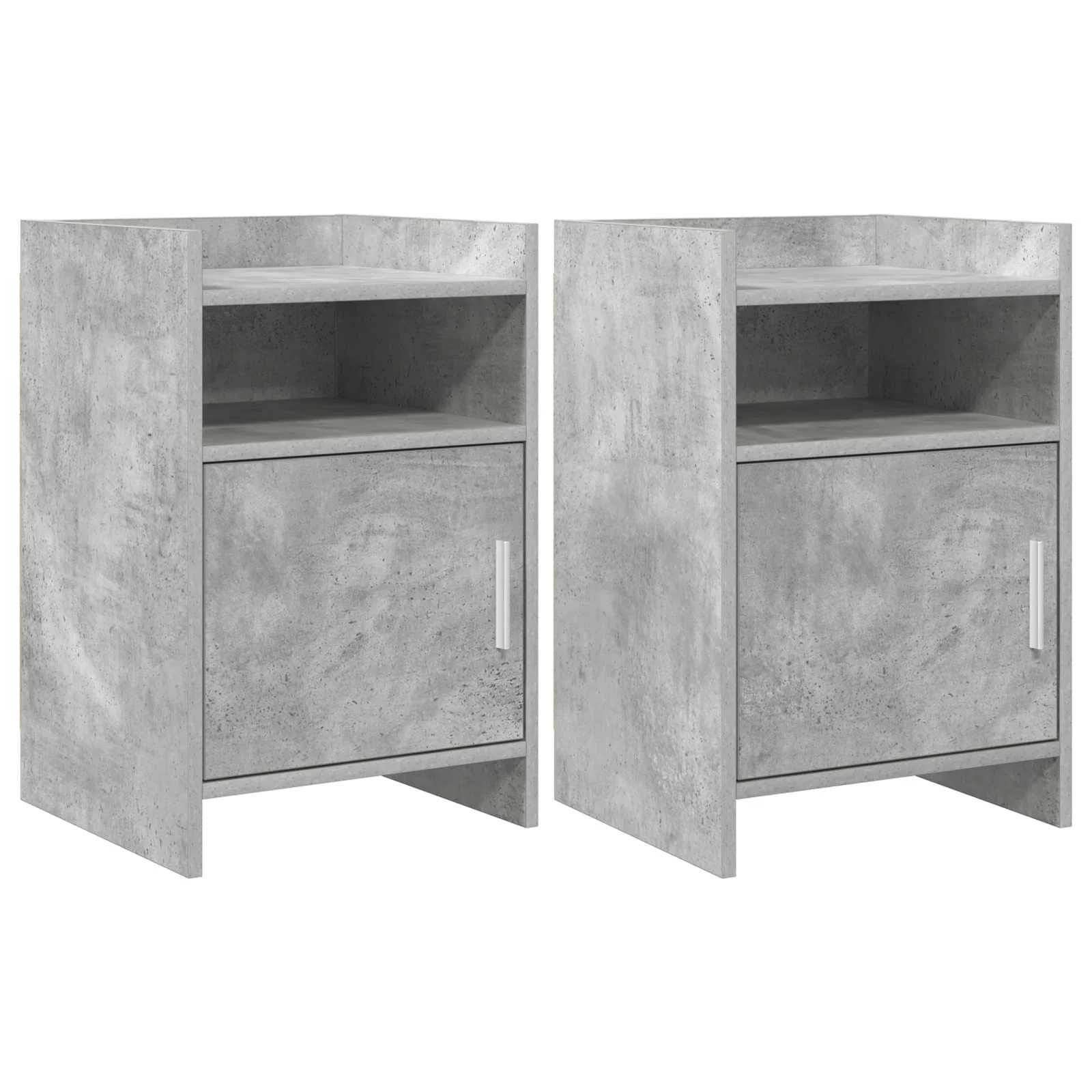 Posteljne mize 2 kos Betonsko siva 40 x 36 x 60 cm