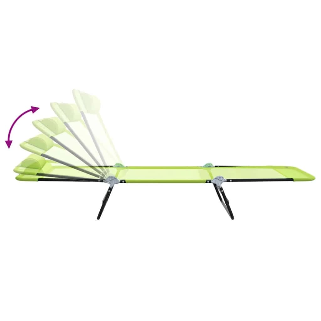 Zložljiv ležalnik Zelena 182 x 55 x 85,5 cm Tekstil - slika 9