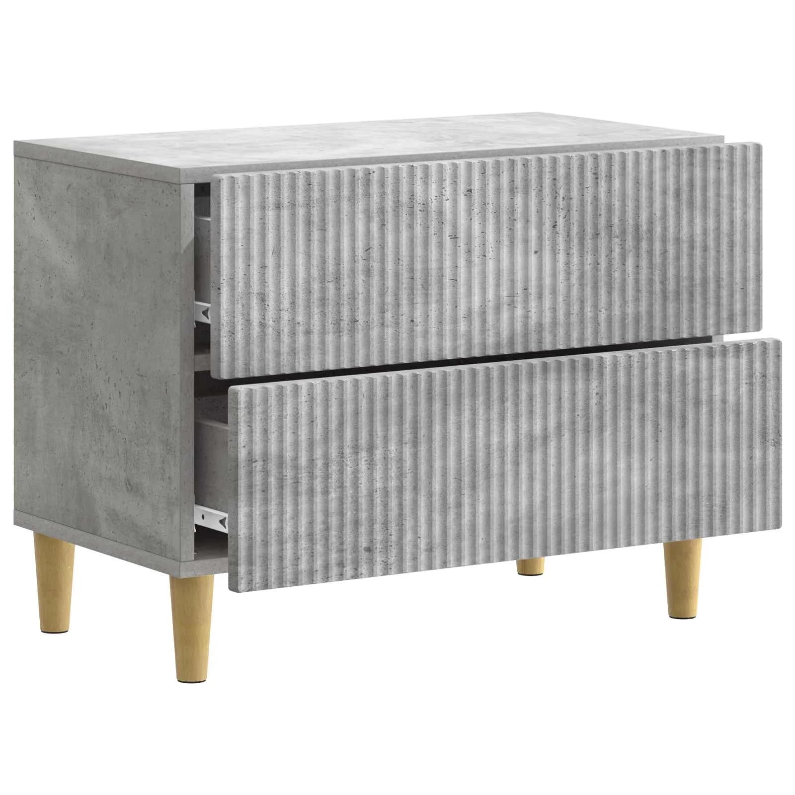 Nočna omarica Betonsko siva 62 x 34,5 x 48 cm Inženirski les - slika 4