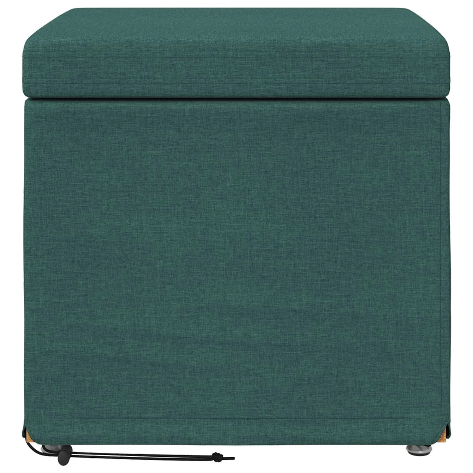 Stolica Temno zelena 41 x 41 x 40 cm Tkanina in obdelano les - slika 4