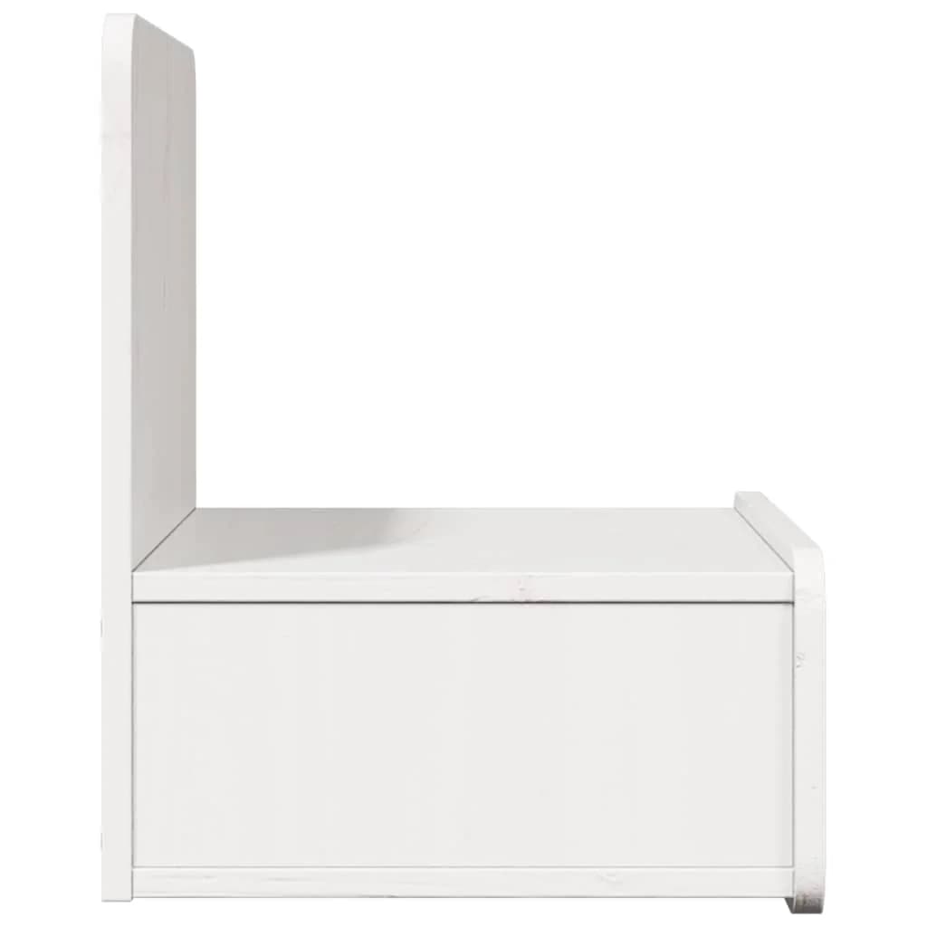 Nočna omarica s predalom Bela 44 x 32,5 x 40 cm Trdna borovina - slika 7
