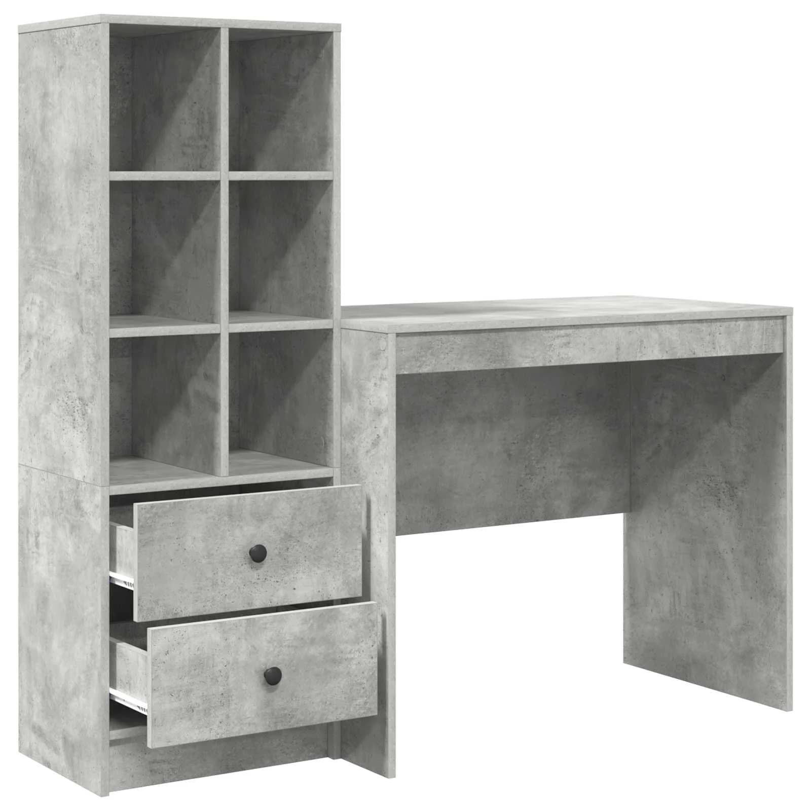 Miza Betonsko siva 135,5 x 50 x 127 cm 2 kos - slika 7