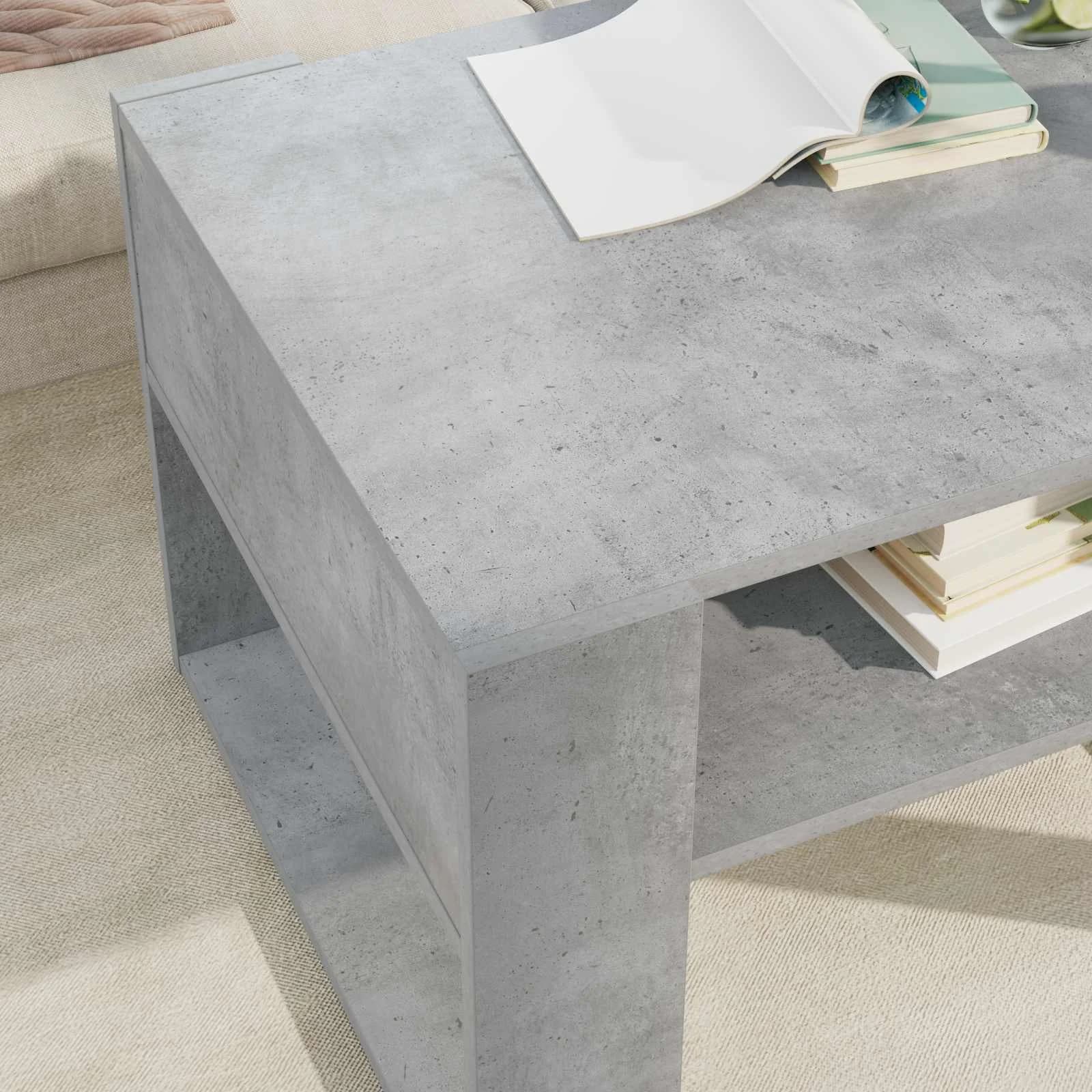 Klubska miza Betonsko siva 66 x 53 x 45 cm Inženirski les - slika 4