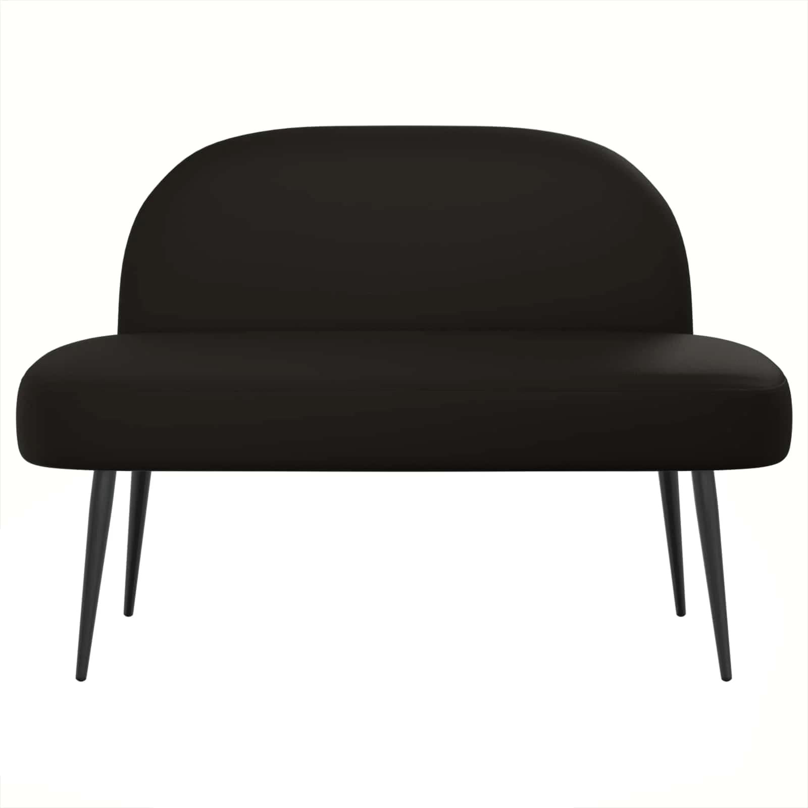 Oblazinjena klop z naslonom Črna 110 x 60 x 76 cm Umetno usnje - slika 3