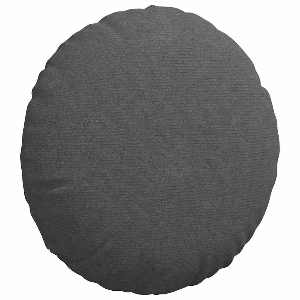 Sedežne blazine 2 kos Žametna tkanina Temno siva Ø 80 cm - slika 5