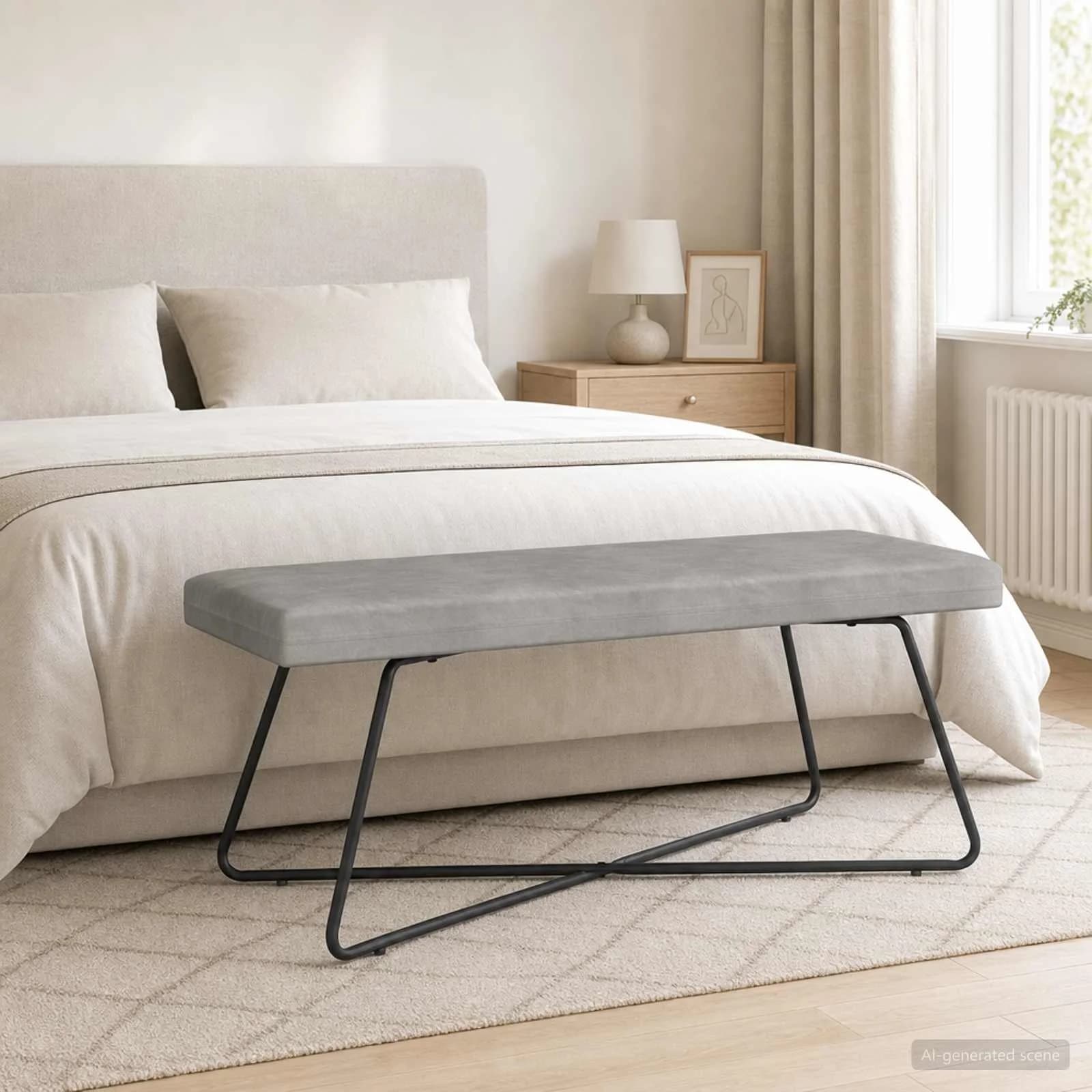 klop Svetlo siva 110 x 40 x 45 cm Žamet