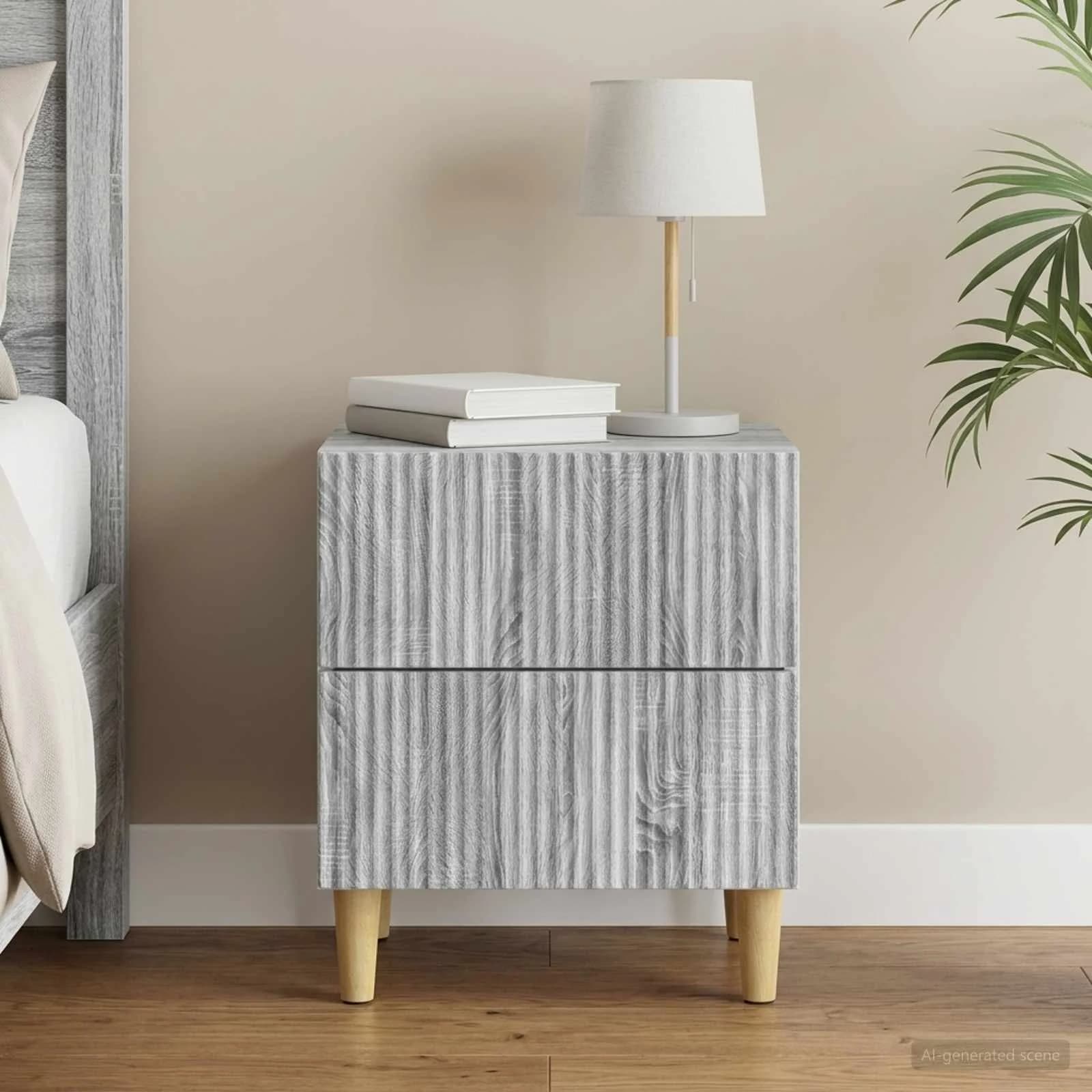 Nočna omarica Siva Sonoma 43 x 34,5 x 48 cm Inženirski les