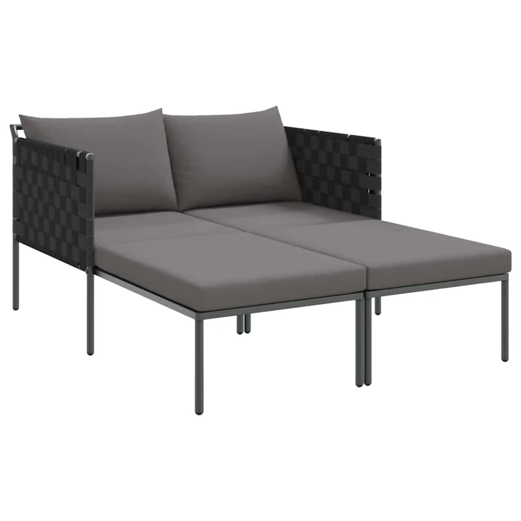Ležalnik Antracit 153 x 115 x 69.5 cm Prašno lakirano jeklo - slika 2