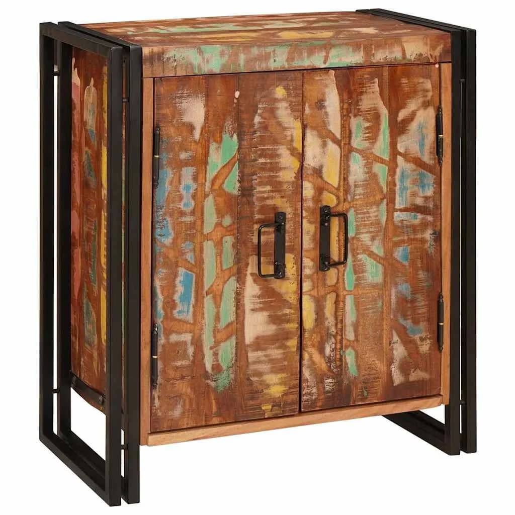 Nočna omarica večbarvno 66 x 35 x 76 cm trden predelan les - slika 2
