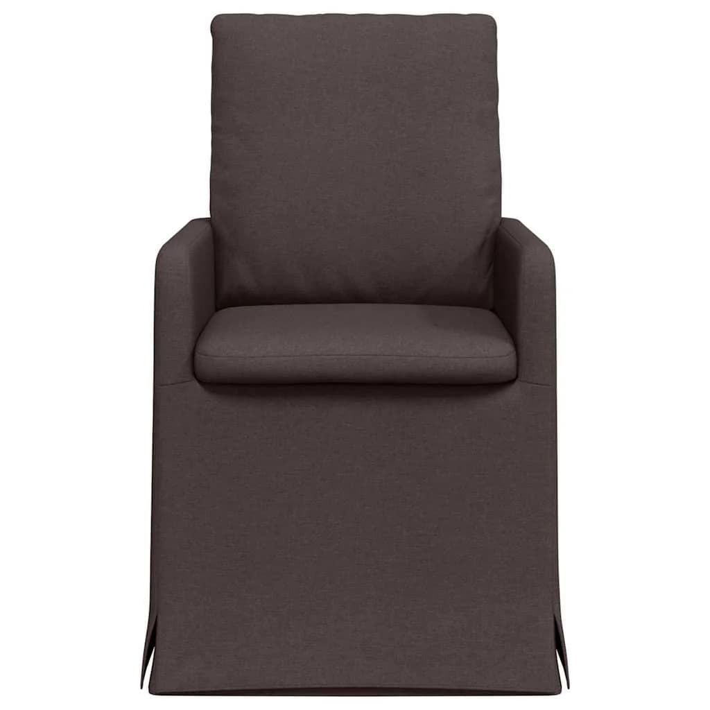 Jedilni stoli 2 kos blago Temno rjava 57 x 67 x 98 cm - slika 4