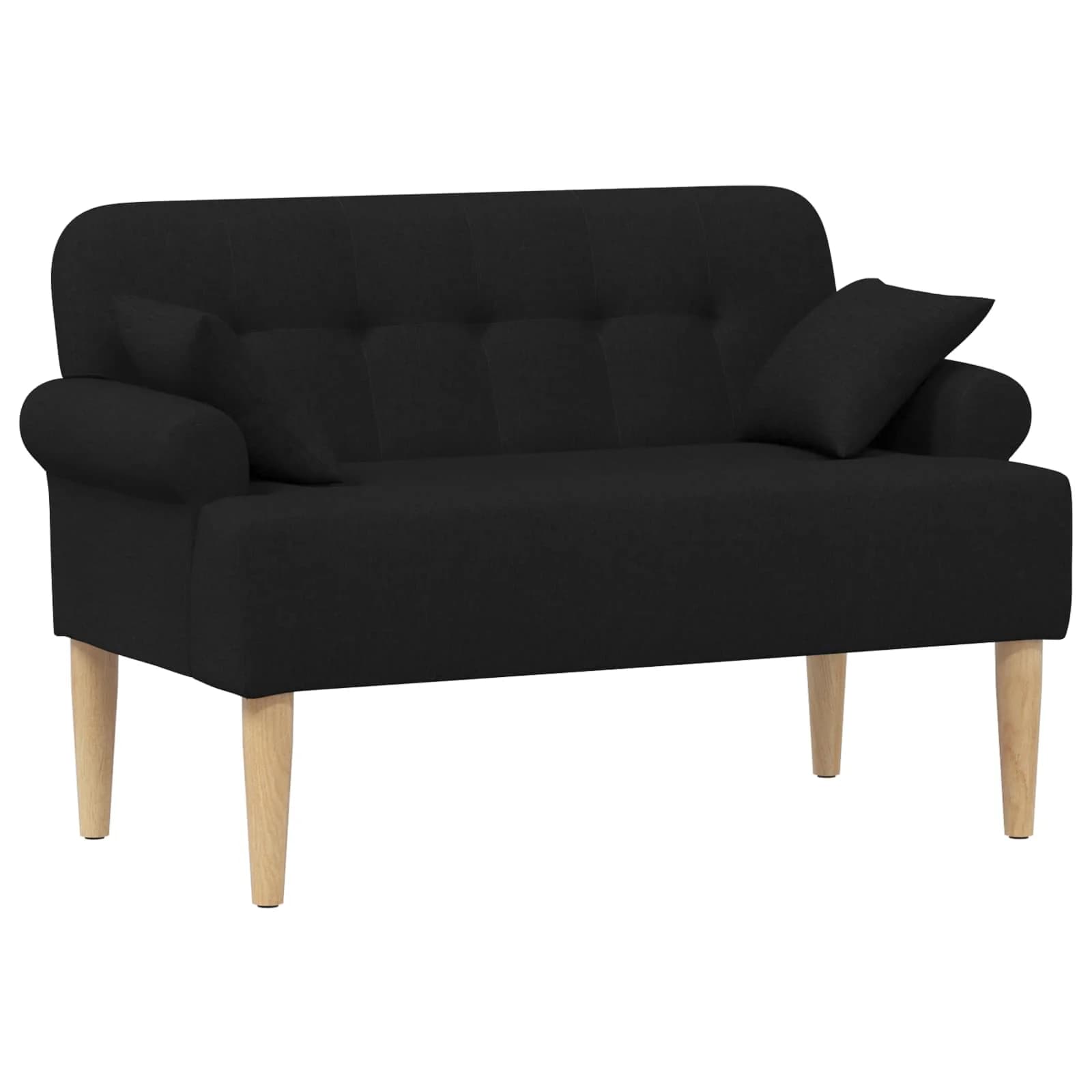 Dvojnica s gumbi Črna 120 x 65 x 79 cm Blago - slika 2