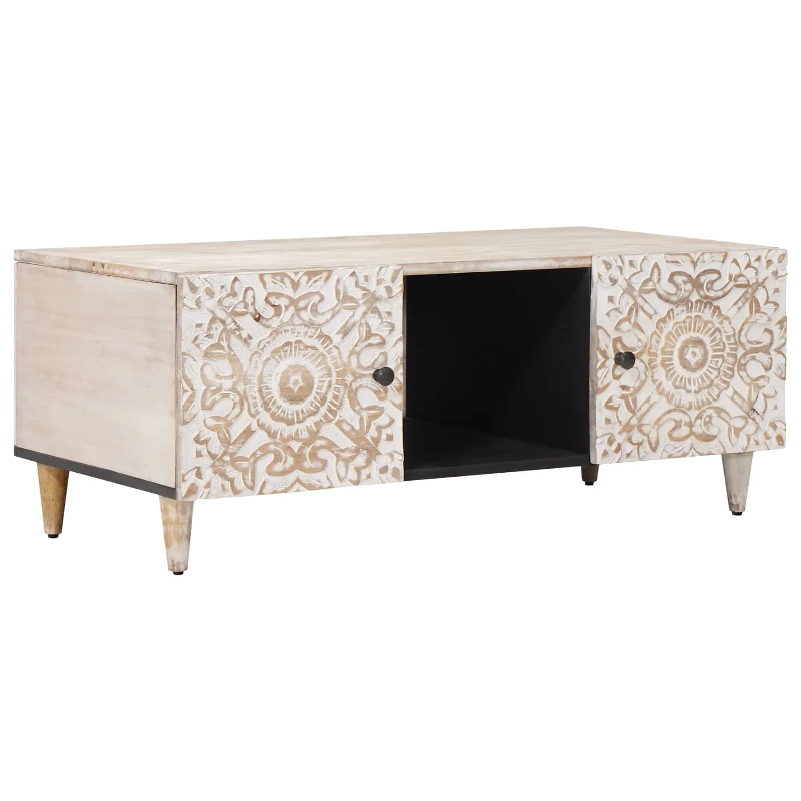 Klubska miza Bela 100 x 54 x 40 cm Masiven les manga