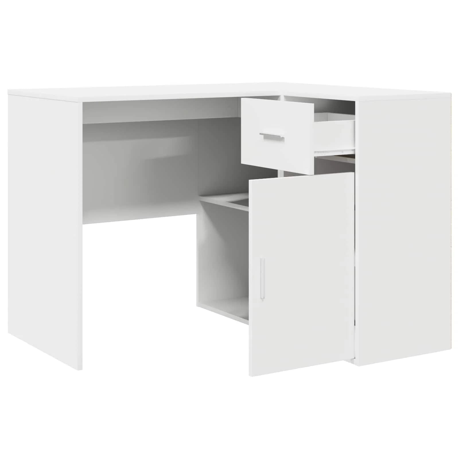 Kotniška miza s predalom Bela 102 x 88 x 75 cm - slika 7