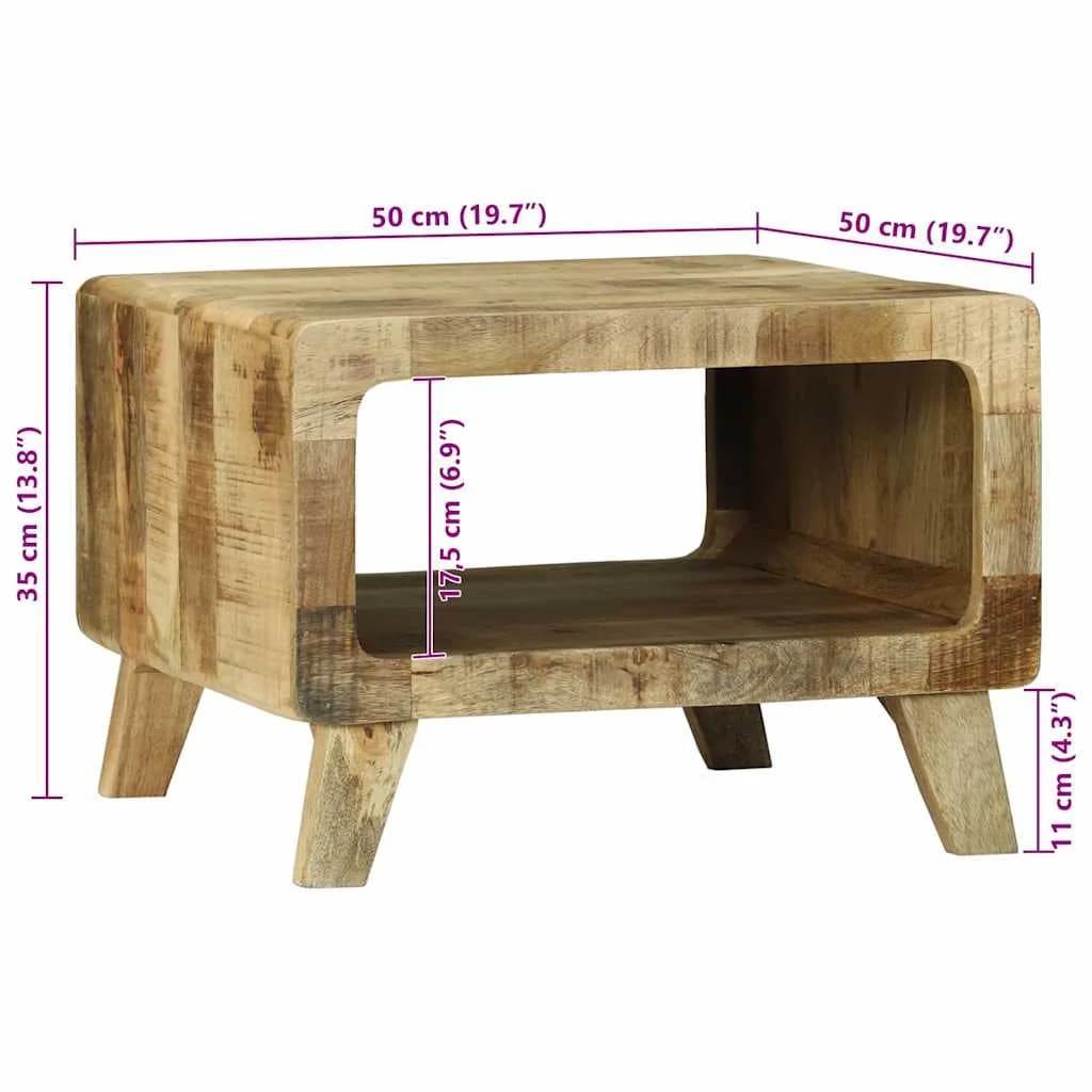 Klubska miza Rjava 50 x 50 x 35 cm Masiven les manga - slika 10