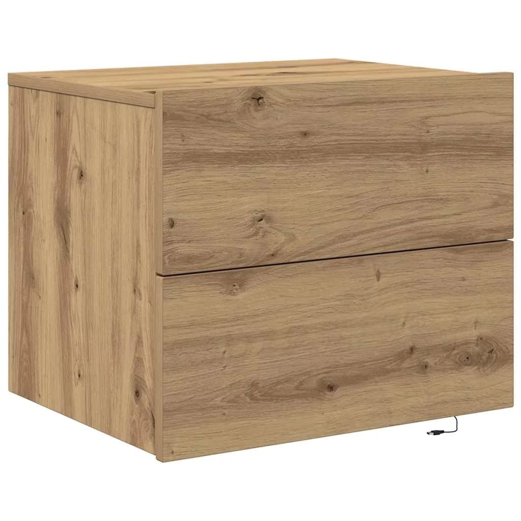 Nočna omarica 2 kos Umetni hrast 50 x 39 x 41 cm Inženirski les - slika 7