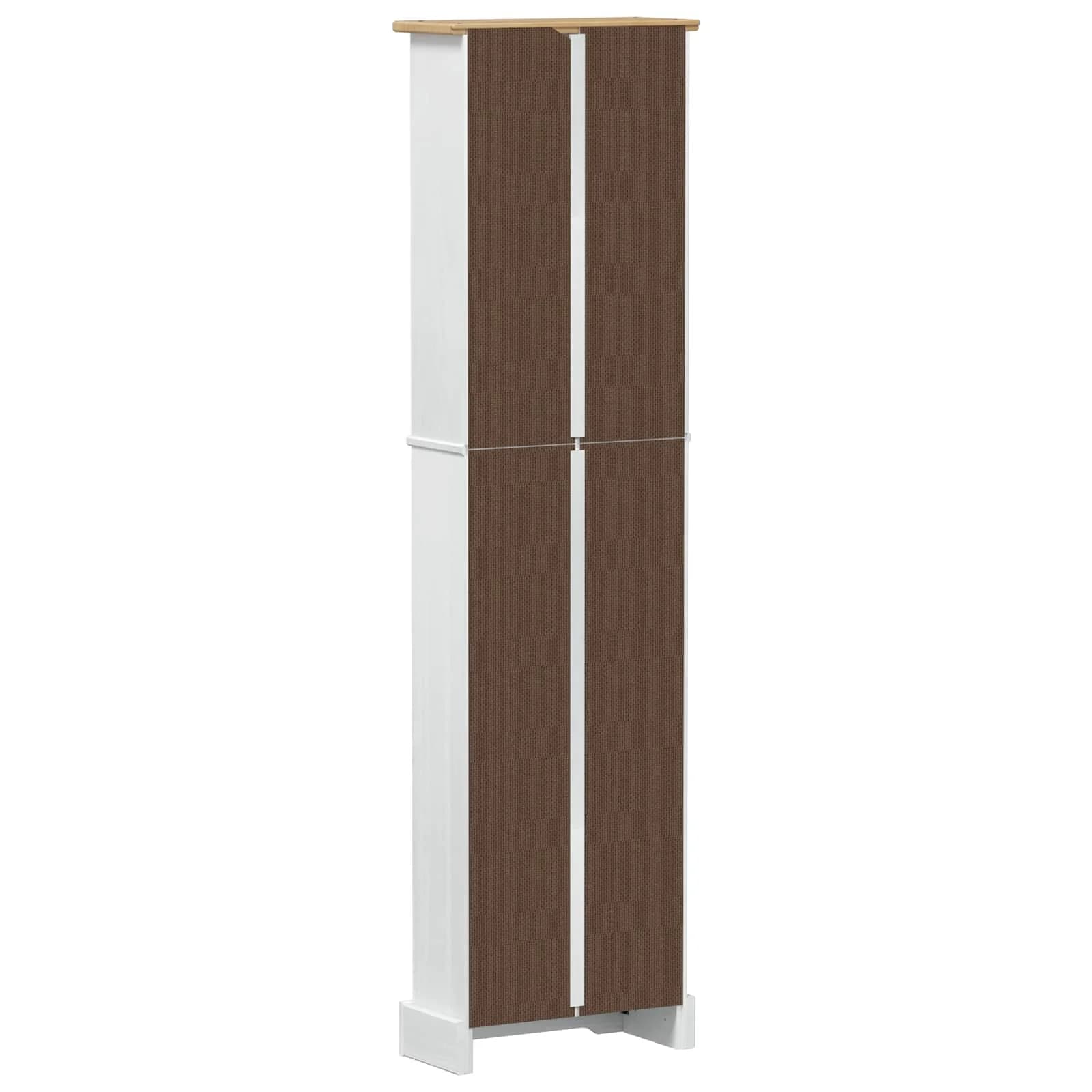 Knjižna omara Bela 46 x 20 x 170 cm Masivno borovo les - slika 6