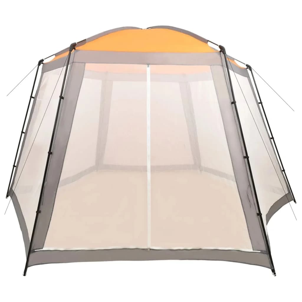 Šotor za bazen iz blaga 500x433x250 cm siv - slika 2