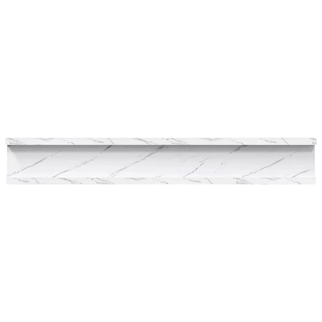 Stenska polica Montaža za steno 4 kos Beli marmor 60 x 9 x 3 cm - slika 10