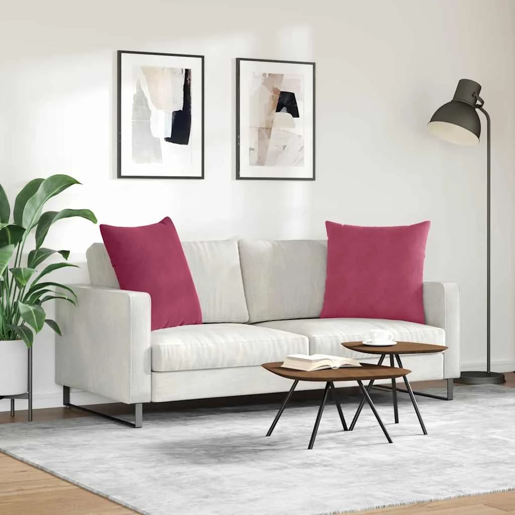Blazine za kavč 2 pcs Vinorodna rdeča 80 x 80 cm - slika 4