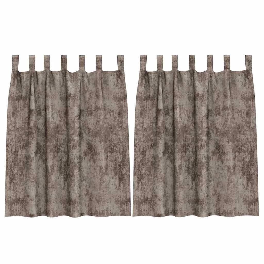 Velvete zavese 2 kos Kapučino 140 x 140 cm Žamet - slika 2