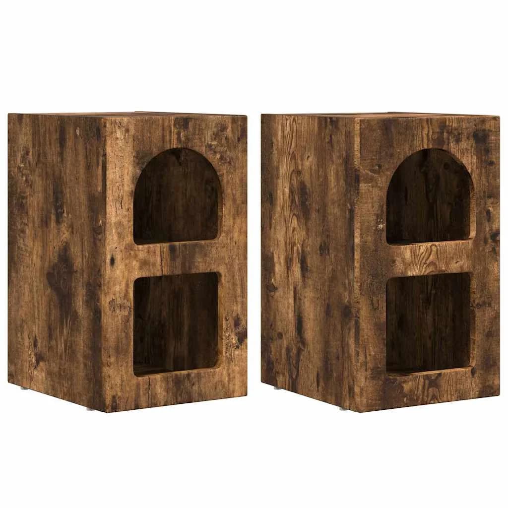 Nočna omarica ELST 2 kos Dimljeni oreh 29,5 x 33,5 x 50 cm - slika 2