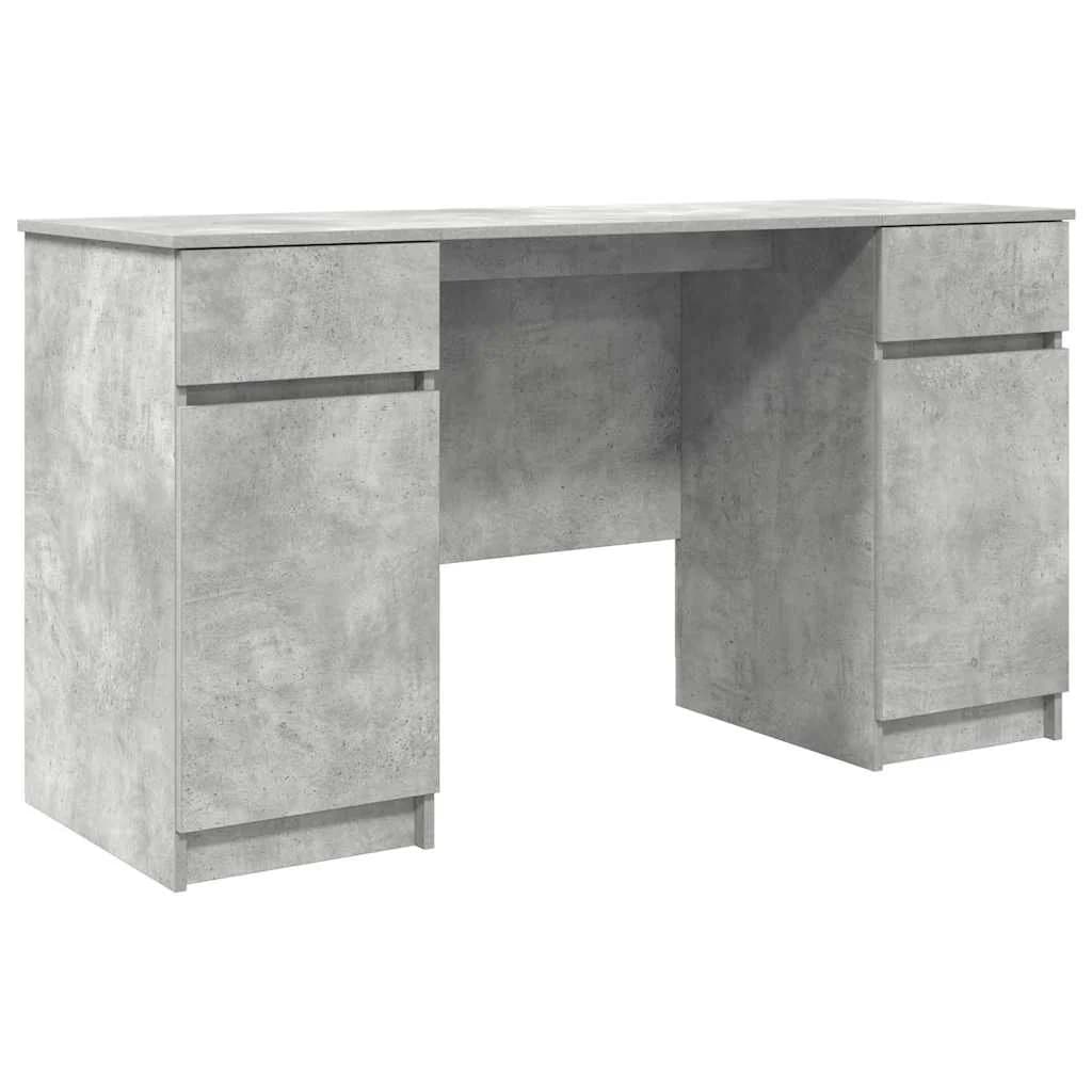 Miza Betonsko siva Inženirski les 140 x 49 x 76 cm - slika 2