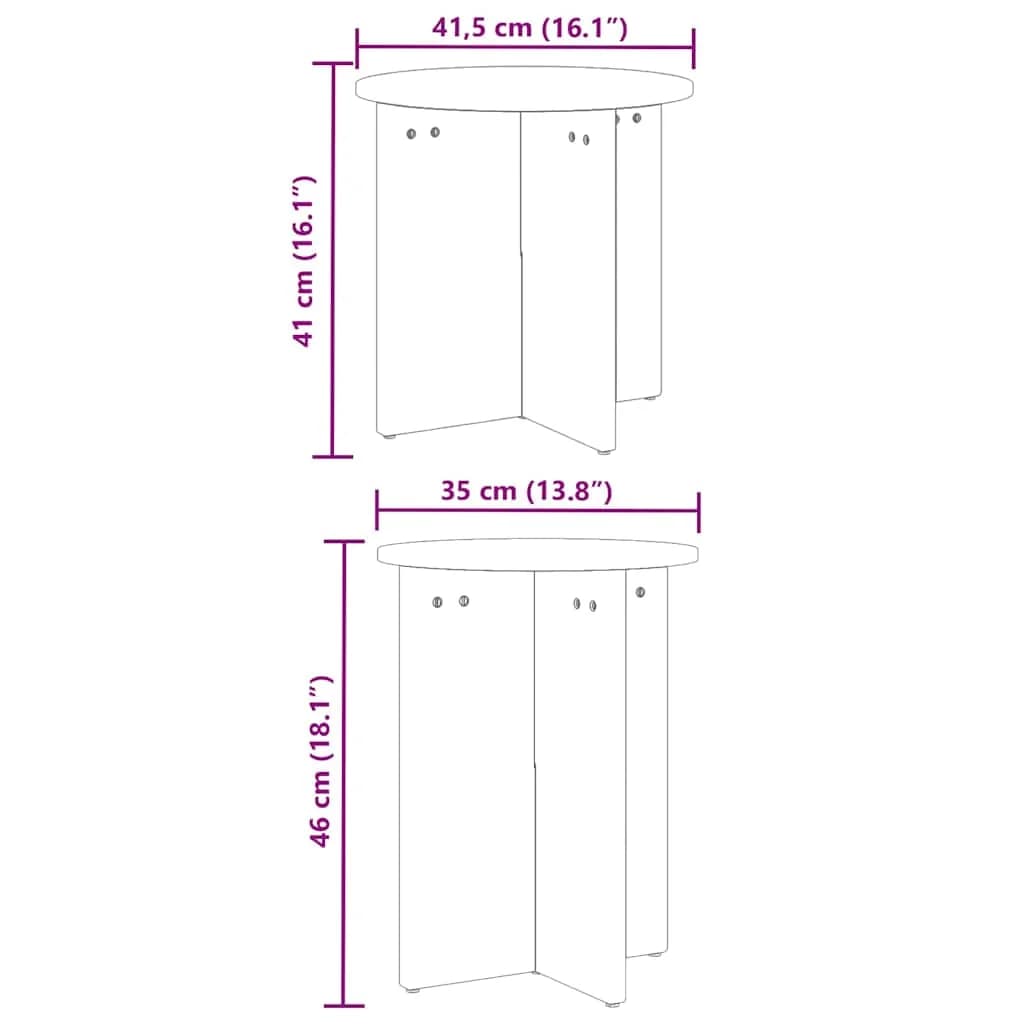 Klubska miza 2 kos Bela 41,5 x 41,5 x 46 cm - slika 10