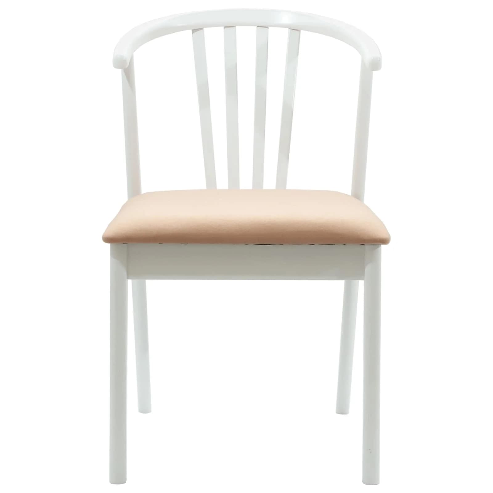 Jedilni stol 2 kos Trda guma Bela in rjava 51 x 61 x 80,5 cm - slika 5