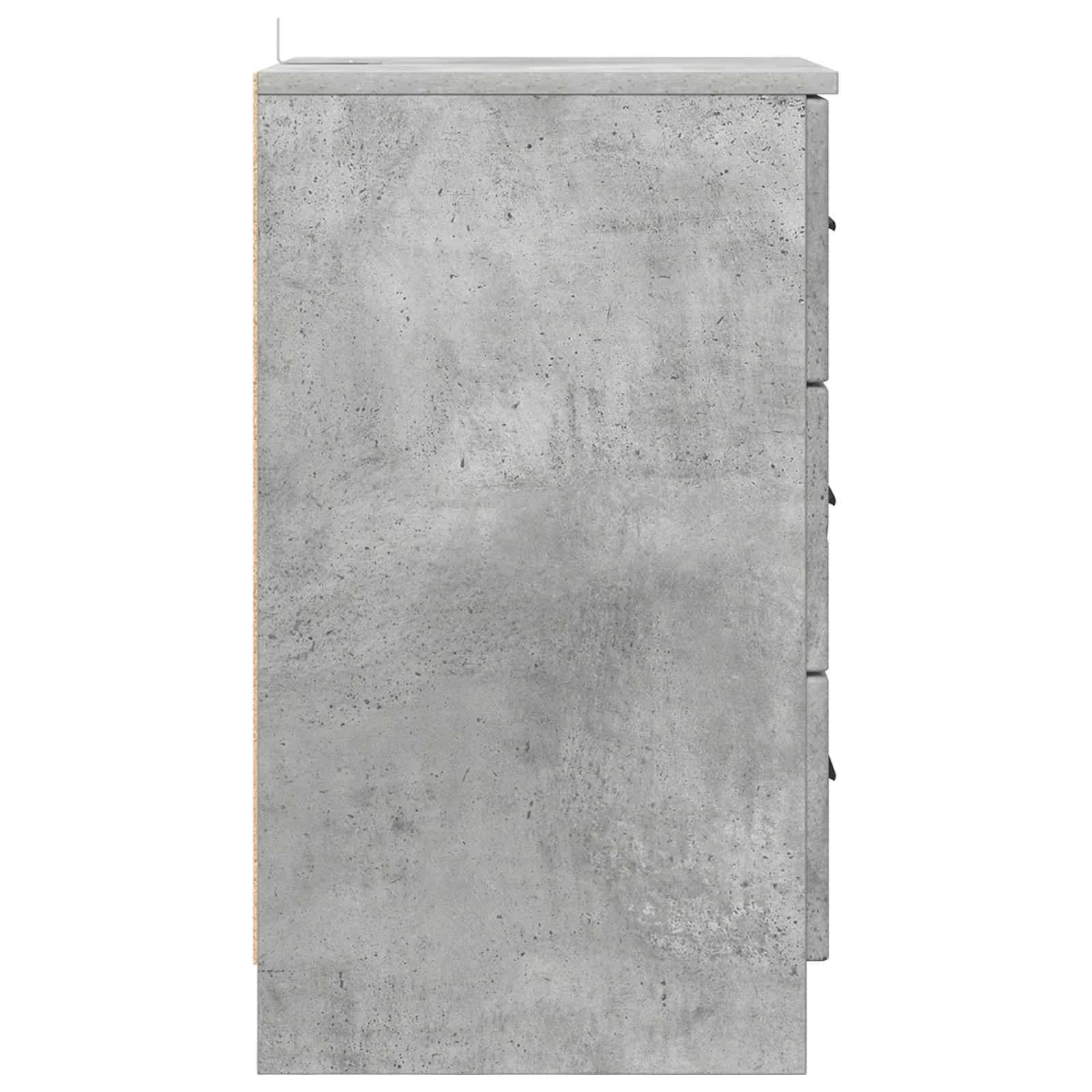 Nočna omarica Betonsko siva 38 x 38 x 66 cm Inženirski les - slika 7