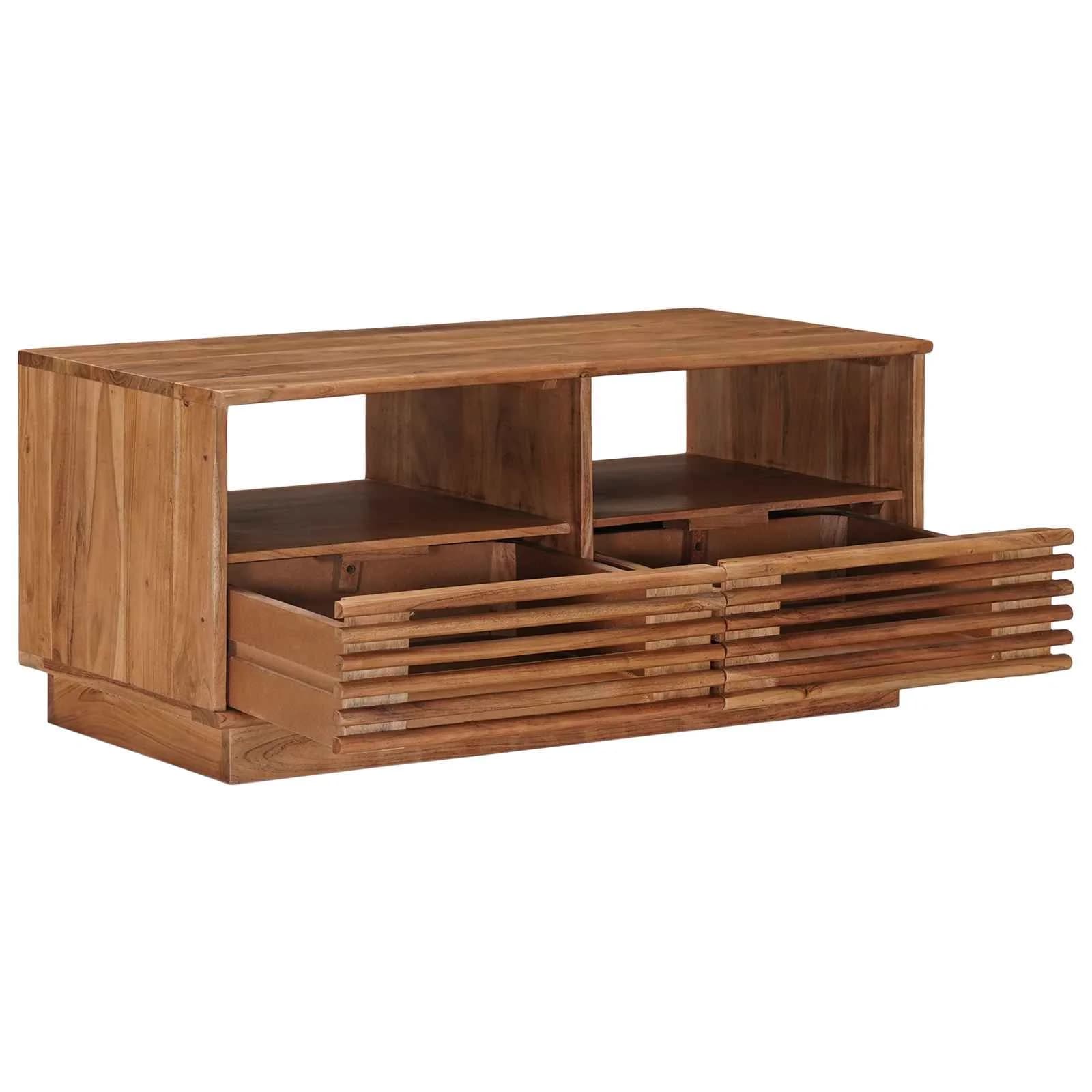 Ročno izdelana miza za kavo Teak rjava 85 x 45,5 x 40 cm - slika 4