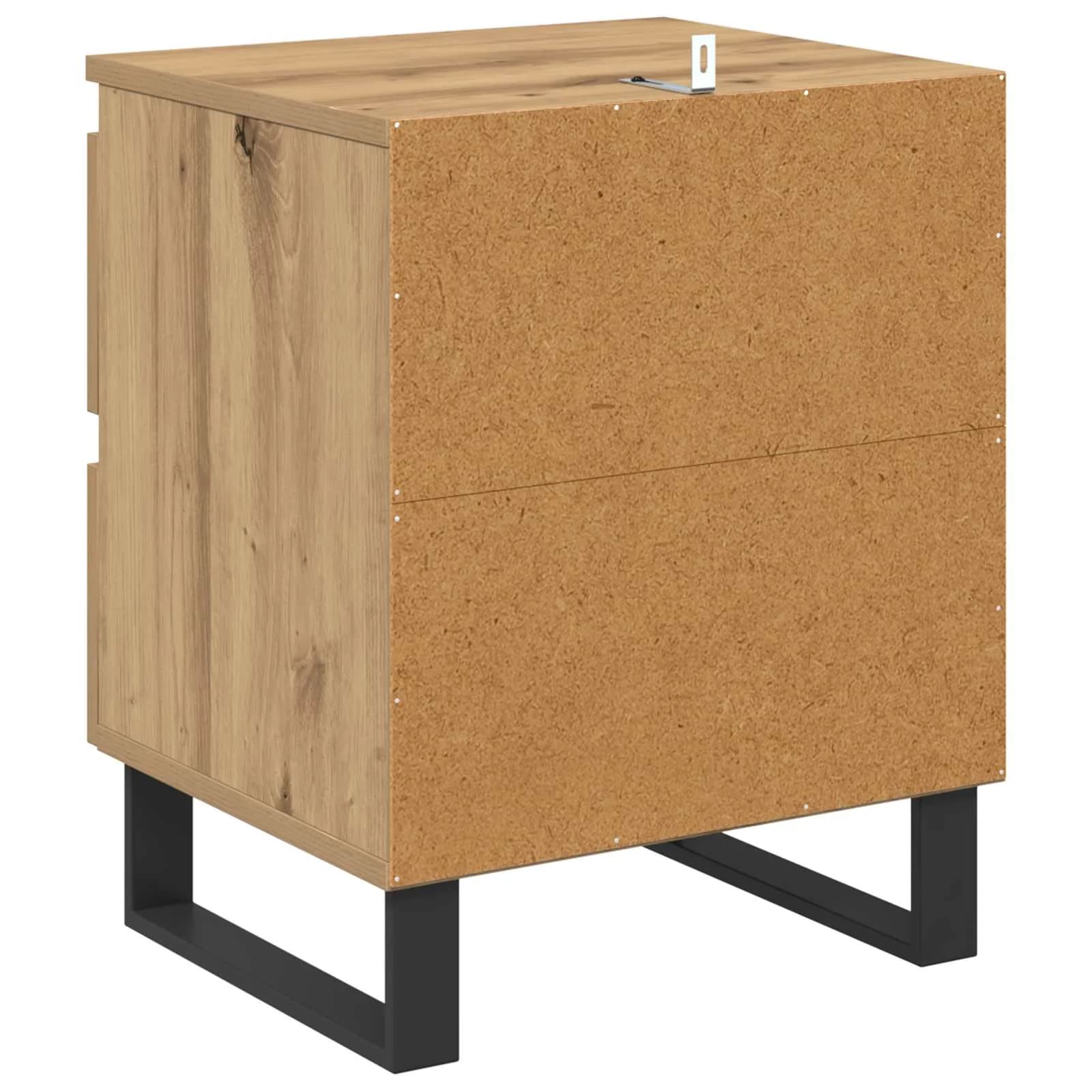 Nočna omarica 2 kos Umetni hrast 40 x 35 x 50 cm Inženirski les - slika 9