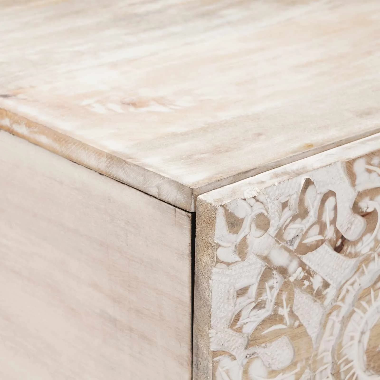 Klubska miza Bela 100 x 54 x 40 cm Masiven les manga - slika 6