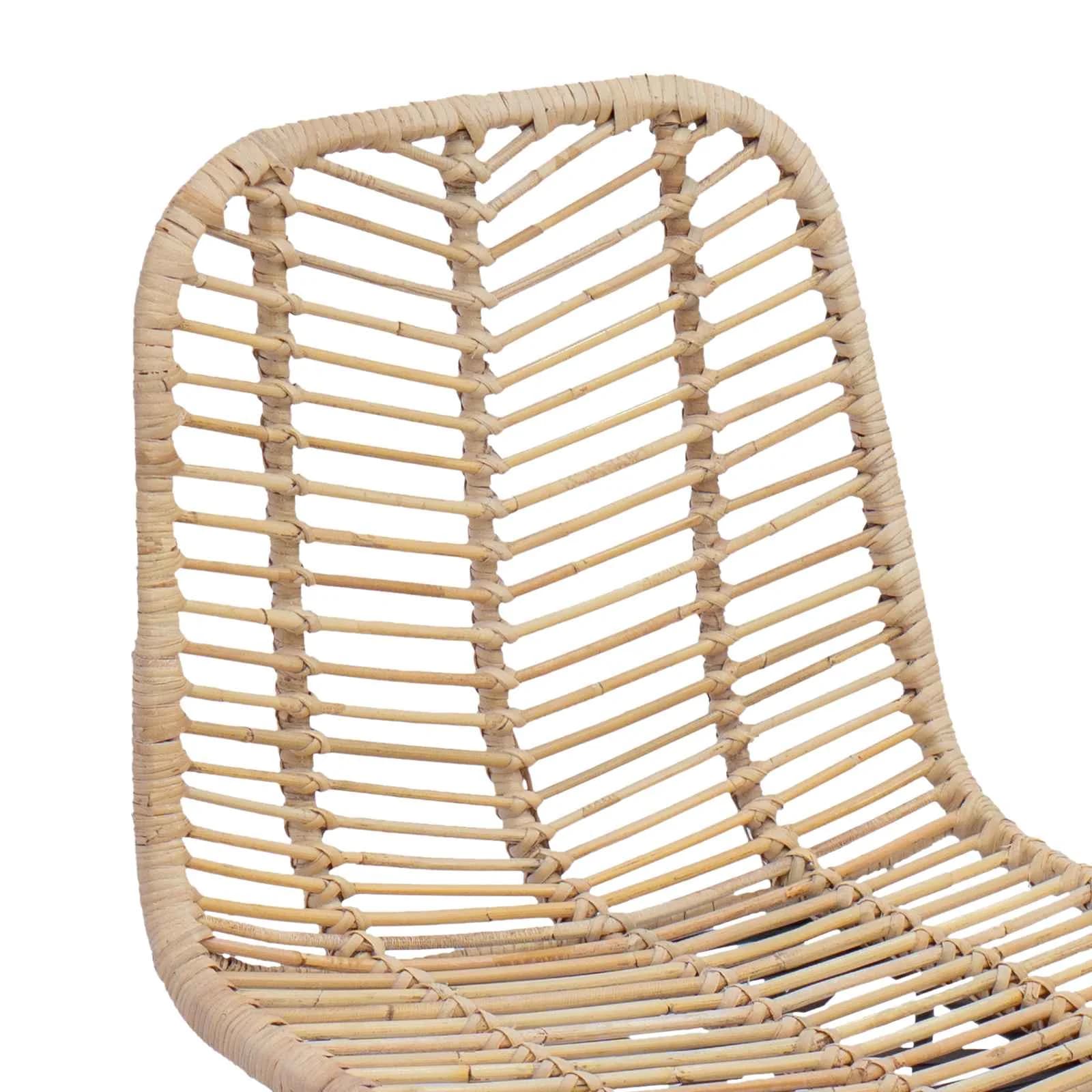 Barski stol 2 kos Naravna 44 x 52 x 111 cm Ratan in železo - slika 8
