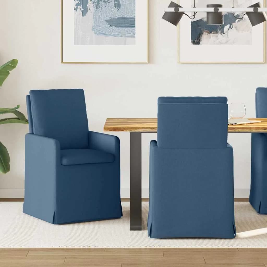 Jedilni stoli 2 kos blago Modra 57 x 67 x 98 cm