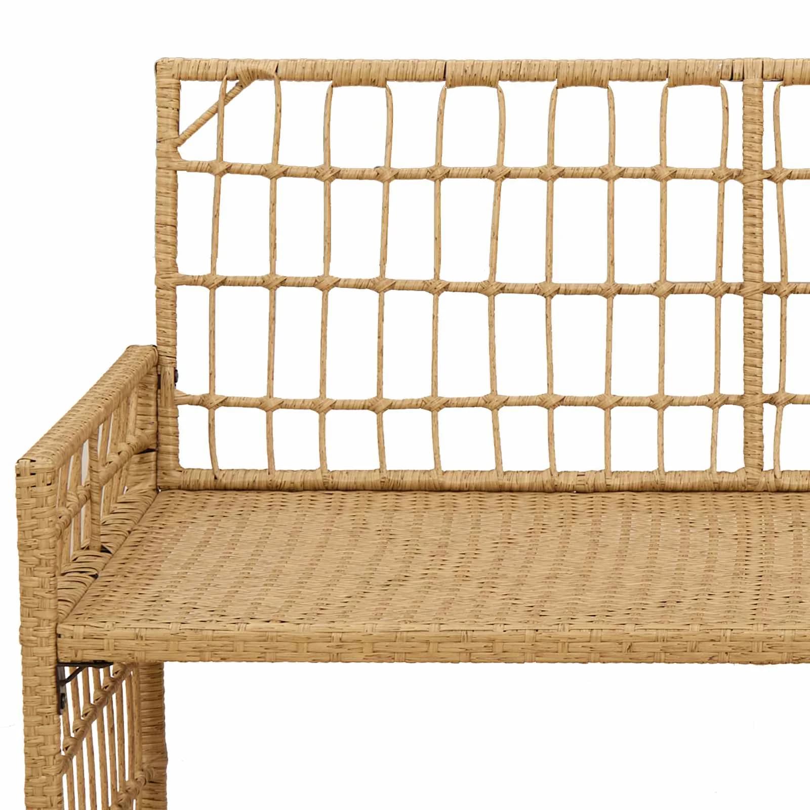 Zunanja klop Enobarvno Naravna in smetana 116 x 55 x 82 cm - slika 9
