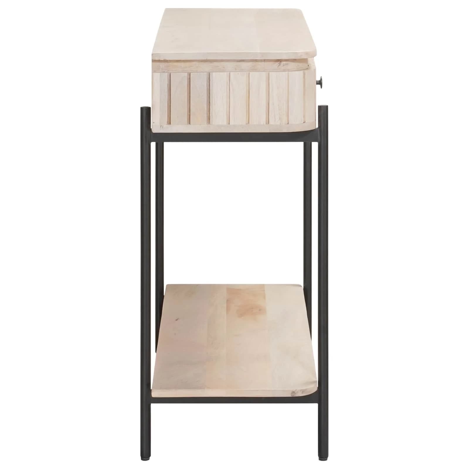 Ročno izdelana končna miza Bela 100 x 30 x 76 cm - slika 6