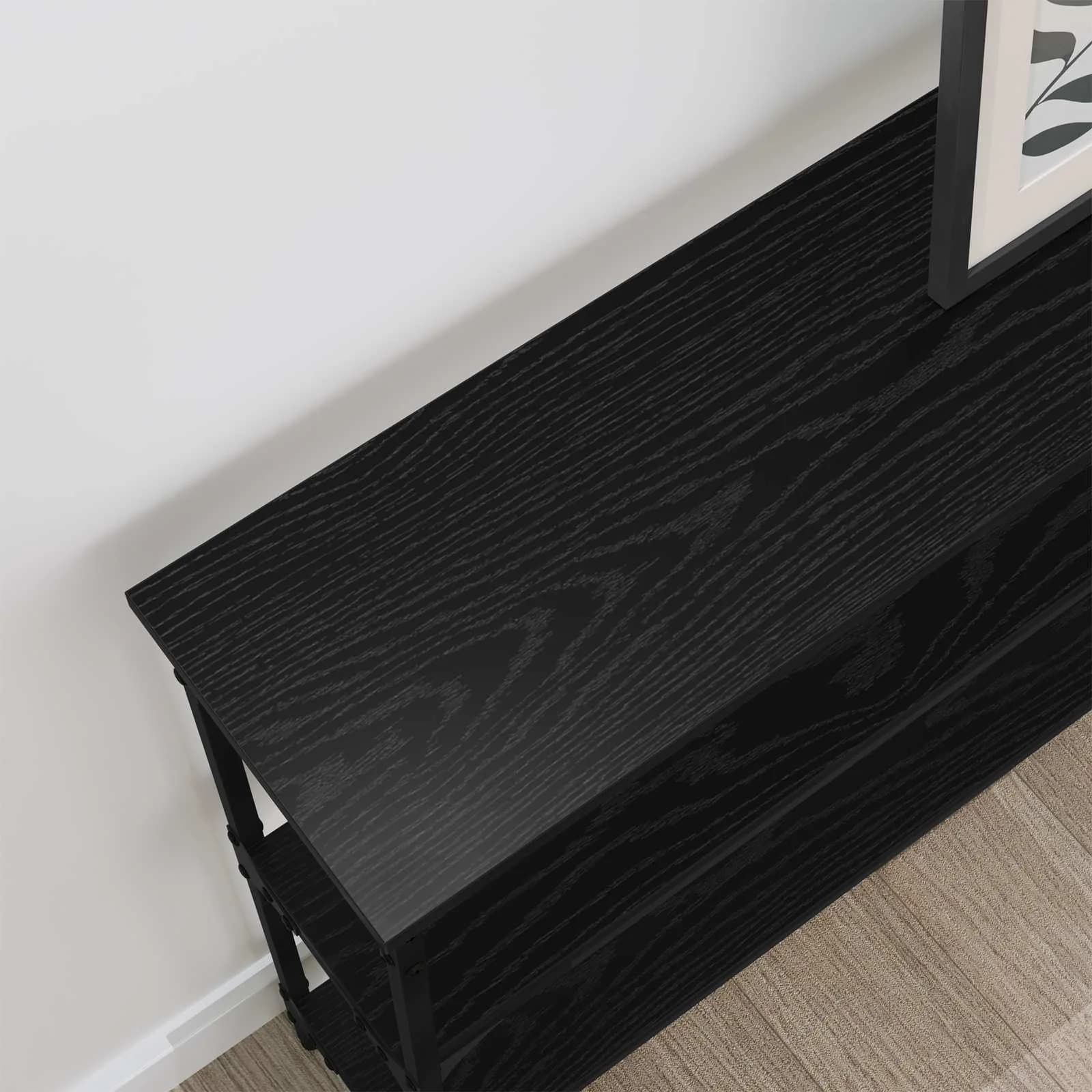 Konzolna miza Črni hrast 100 x 22,5 x 75 cm Inženirski les - slika 4