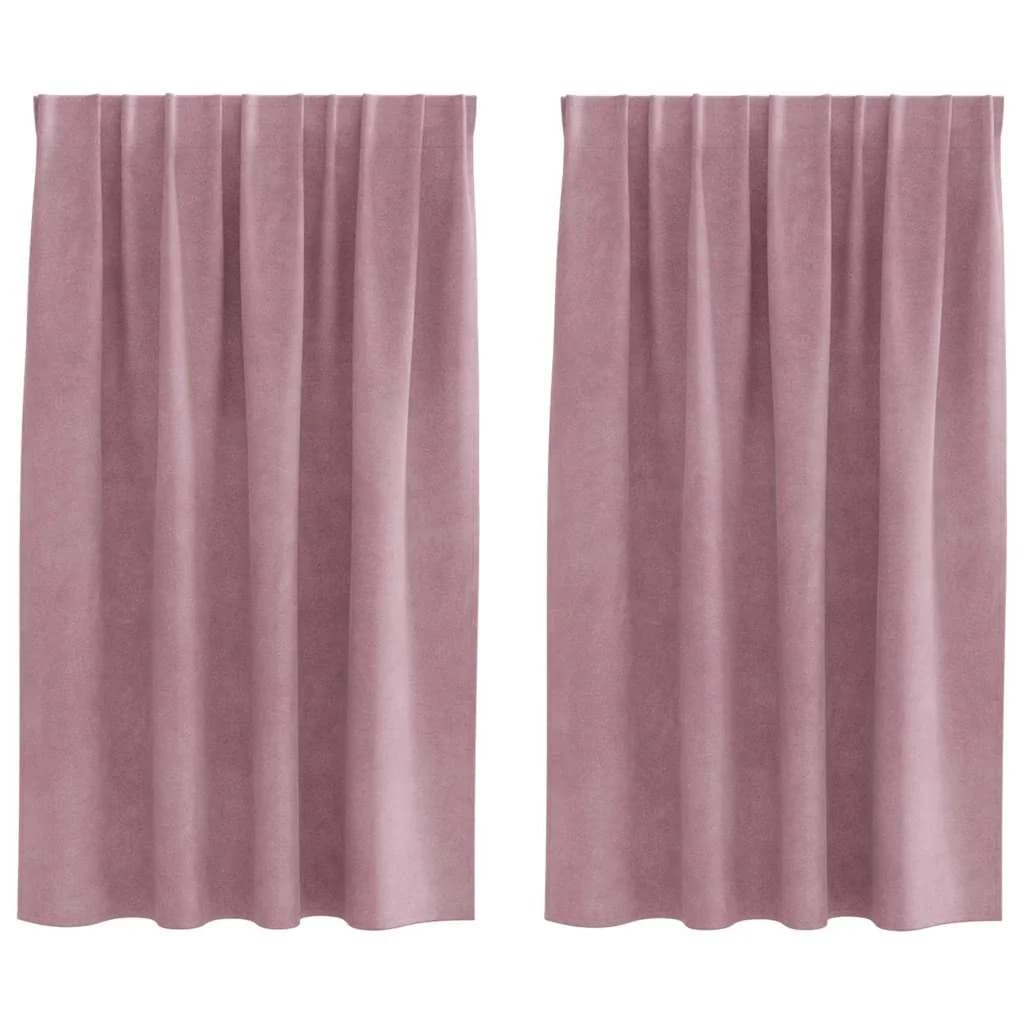 Zatemnitvene zavese 2 kos Temno roza 140 x 140 cm Žamet - slika 2