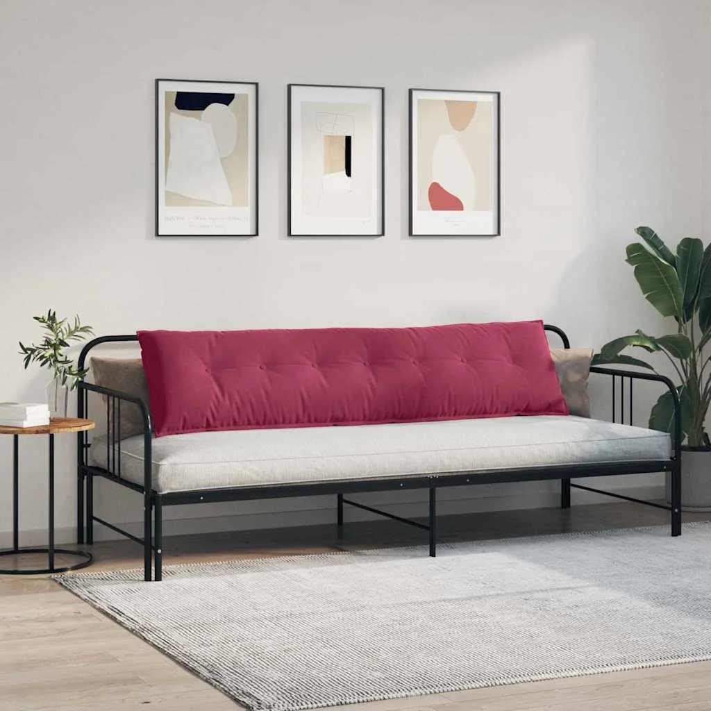 Poglavni vzglavnik Vinorodna rdeča 200 x 50 cm Žametna tkanina - slika 4