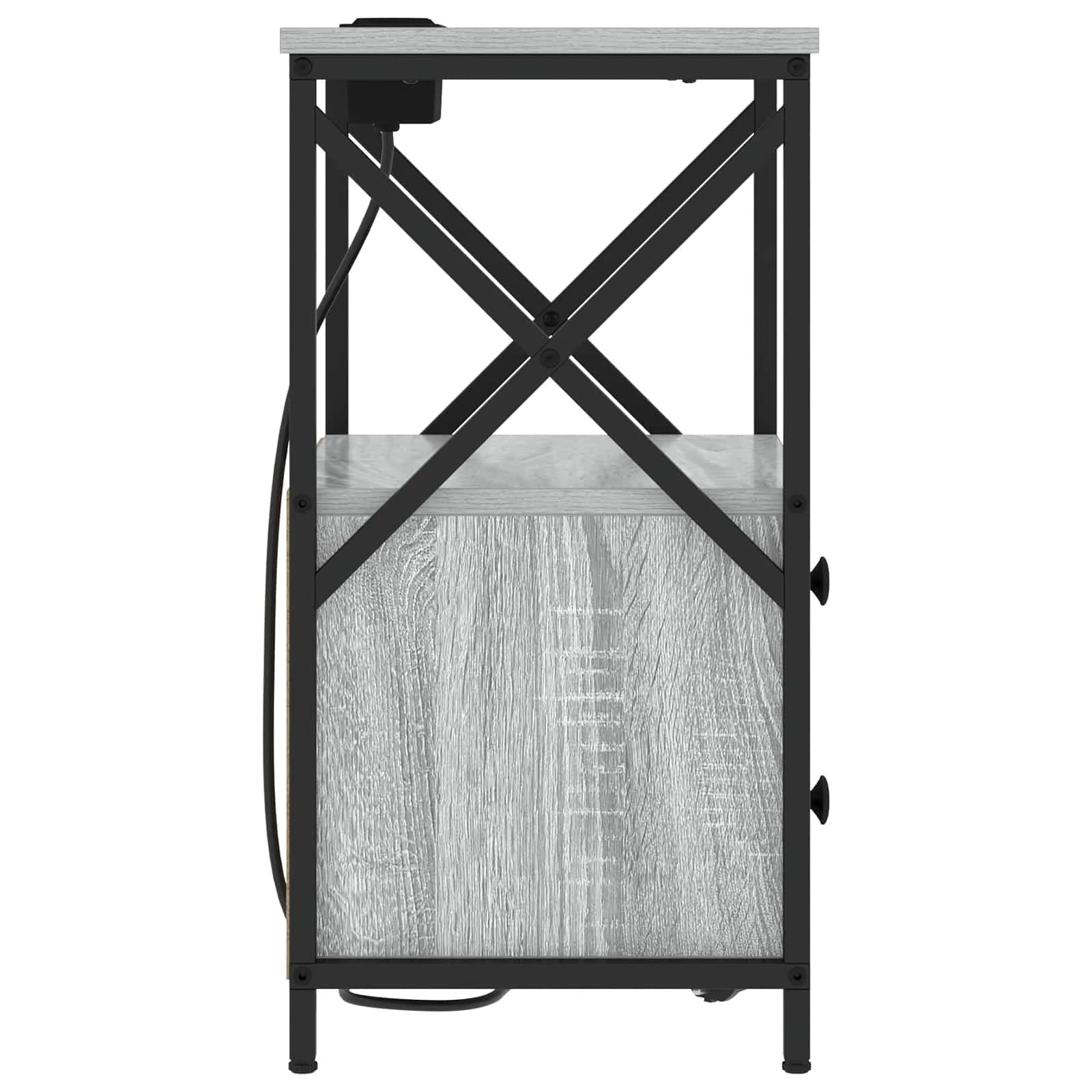Nočna omarica 2 kos Siva Sonoma 40 x 31 x 60 cm Inženirski les - slika 4