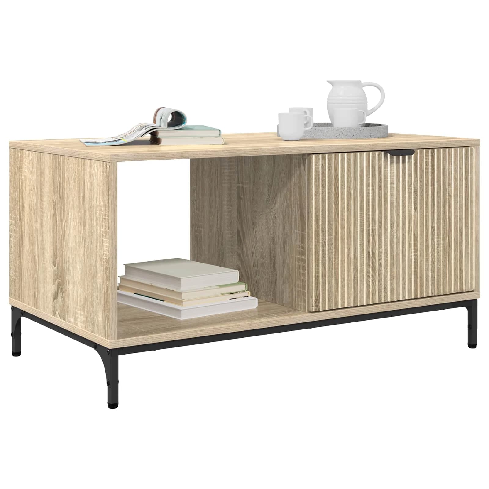 Klubska miza Sonoma hrast 90 x 49 x 46 cm Inženirski les - slika 3