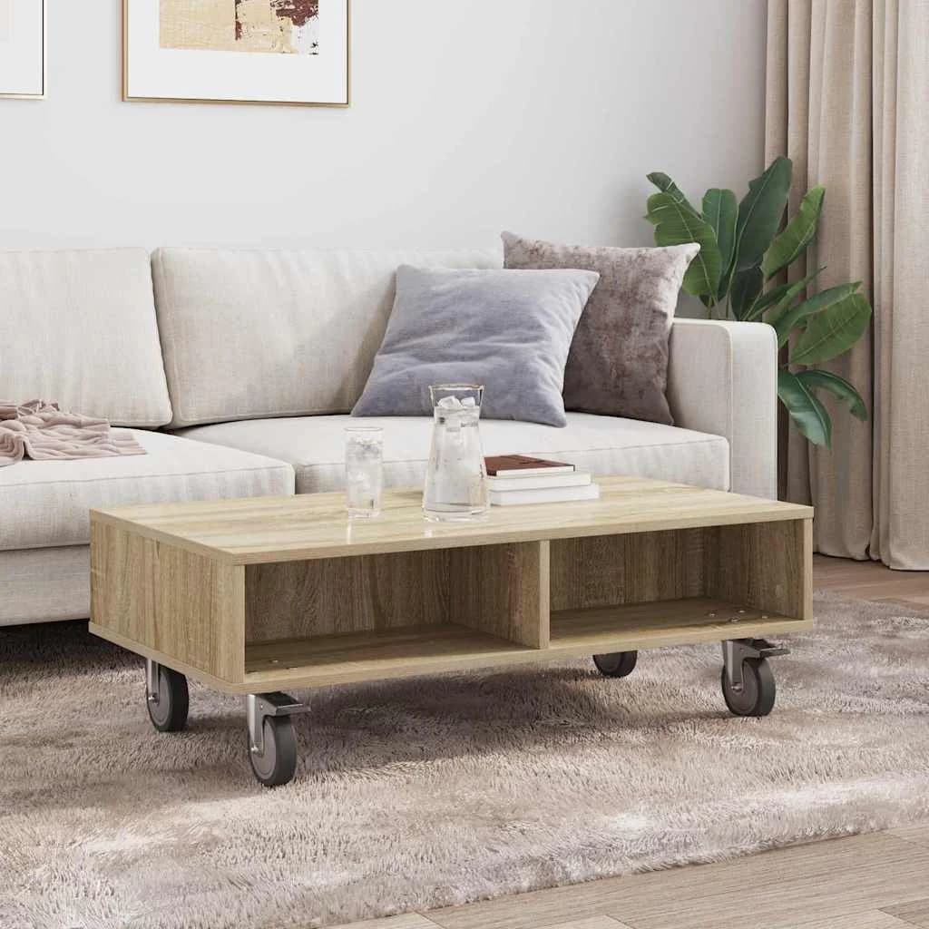 Stranska miza s kolesi Sonoma hrast 90 x 50 x 30 cm - slika 4