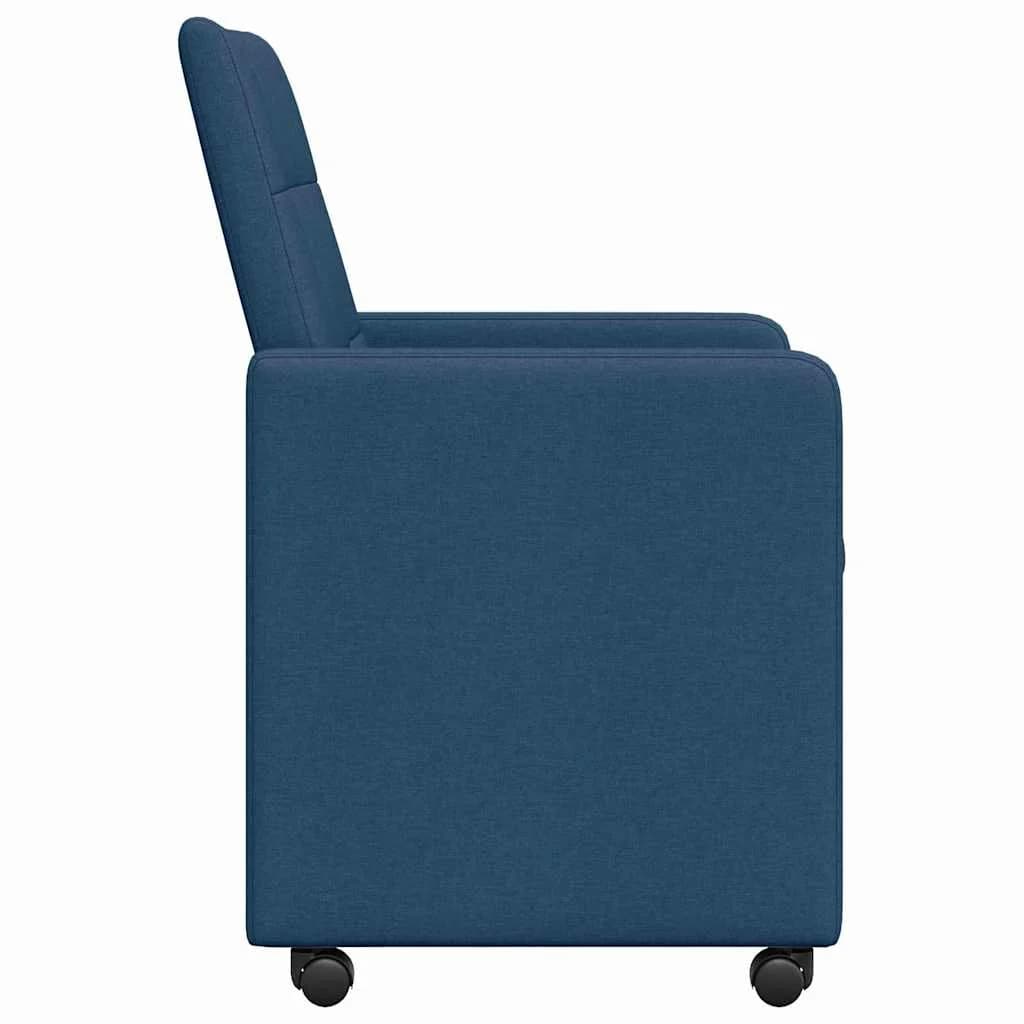 Jedilni stoli s kolesi 2 kos blago Modra 58 x 65 x 94 cm - slika 5